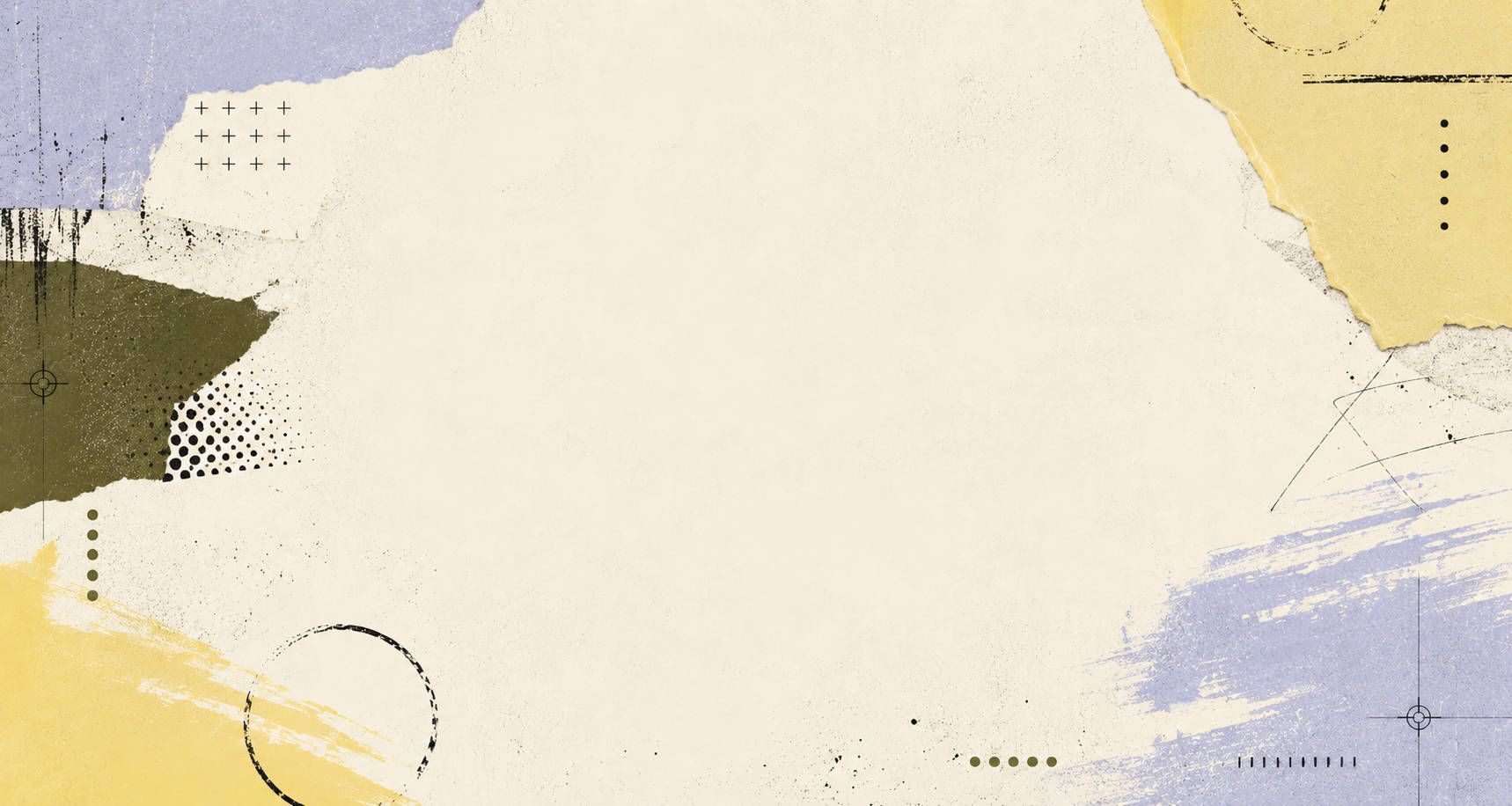 Abstract Chronicle editorial pattern with geometric linework, Page White negative space, Olive, Sunshine Yellow, and Periwinkle accents.